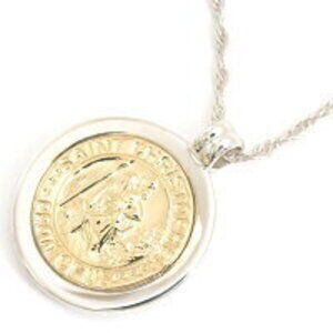 Tiffany St Christopher necklace silver gold